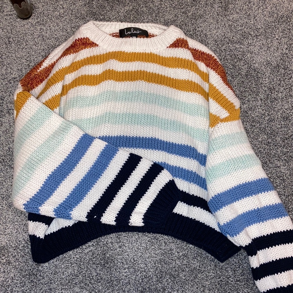 Striped cropped sweater